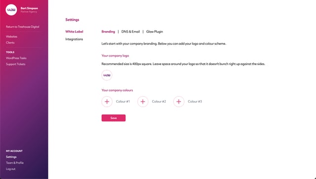 you can customise the branding of the dashboard for your partner agencies