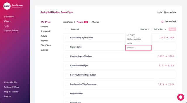manage multiple wordpress sites with glow, delete a plugin part 2