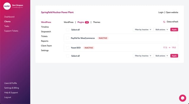 manage multiple wordpress sites with glow, delete a plugin part 3