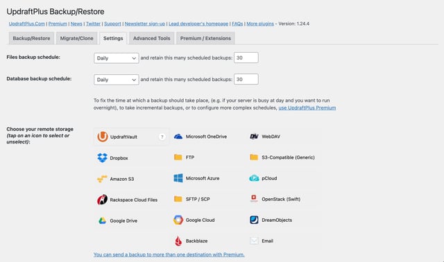 wordpress management glow, screenshot to setup backups feature, part 4
