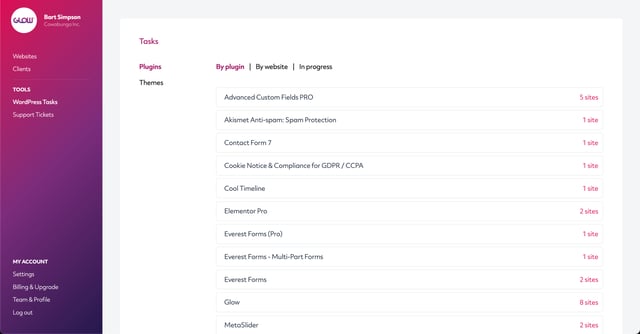 manage multiple wordpress sites with glow - bulk update wordpress plugins - part 1