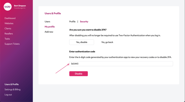 manage multiple wordpress sites with glow - disable 2FA - part 4