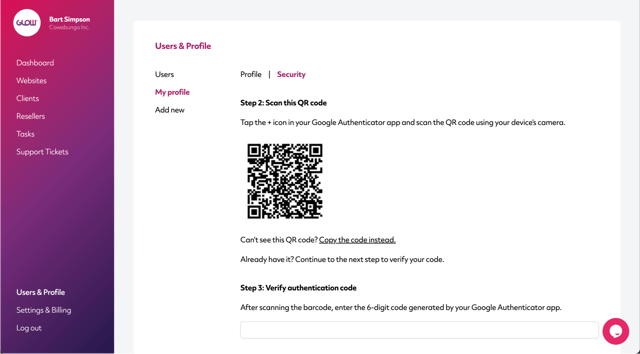 manage multiple wordpress sites with glow - setup 2FA on your account - part 2