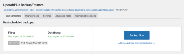 wordpress management glow, screenshot to setup backups feature, part 6